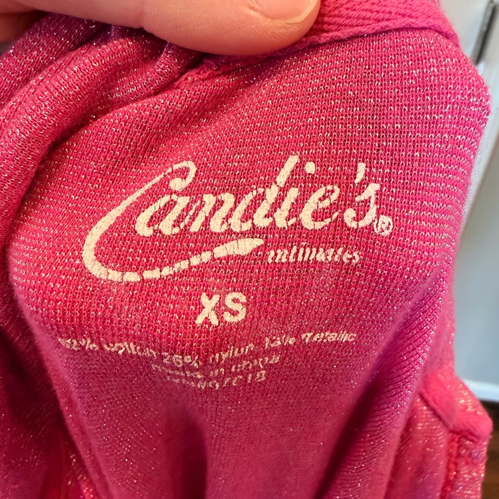 Candie's Hot Pink Hooded Chemise Slip - Picture 7 of 7